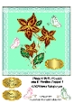 Three Artistic Flowers and Butterflies Topper 1