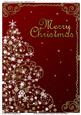 Swirls & Snowflakes Christmas Tree (dark Red)