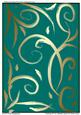 Thinking of You Metallic Swirls on Green Cyan