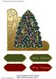 Large Scalloped Corner Stacker with Colorful Christmas Tree
