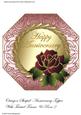 Octagon Shaped Anniversary Topper with Twisted Frame & Rose