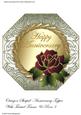 Octagon Shaped Anniversary Topper with Twisted Frame & Rose3
