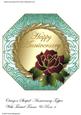 Octagon Shaped Anniversary Topper with Twisted Frame & Rose4