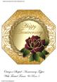 Octagon Shaped Anniversary Topper with Twisted Frame & Rose5
