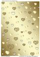 Showered by Love Hearts Metallic Gold Background