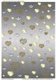 Showered by Love Hearts Metallic Brushed Silver Background