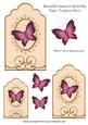 Beautiful Layered Butterfly Tags / Toppers Set 6