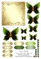 Green Butterflies Create Your Own Topper Set