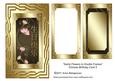 Swirly Flowers in Double Frames Chinese Birthday Card 3