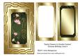 Swirly Flowers in Double Frames Chinese Birthday Card 4