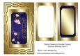 Swirly Flowers in Double Frames Chinese Birthday Card 7