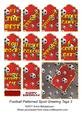 Football Patterned Sport Greeting Tags 3