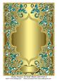 Swirly Flowers on Gold Blank Card Front 2