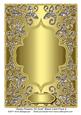 Swirly Flowers on Gold Blank Card Front 4