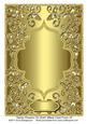 Swirly Flowers on Gold Blank Card Front 10
