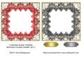 2 Square Blank Toppers with Half-floral Frame Set 4