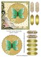 Lovely Green Butterfly Square Topper