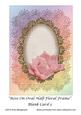 Rose on Oval Half-floral Frame Blank Card 3