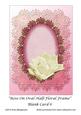 Rose on Oval Half-floral Frame Blank Card 6