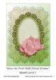 Rose on Oval Half-floral Frame Blank Card 7