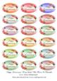 Happy Anniversary Fancy Labels with Flowers & Butterflies
