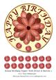 Round Birthday Topper with Flower & Buttons 2