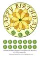Round Birthday Topper with Flower & Buttons 3