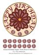 Round Birthday Topper with Flower & Buttons 5