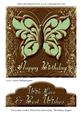 Chocolate Cookie with Mint Butterfly Birthday Topper