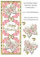 Dl Birthday Topper with Rose Wreath & Butterflies 2