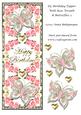 Dl Birthday Topper with Rose Wreath & Butterflies 3