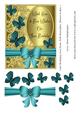 Cute Birthday Card Front with Butterflies, Flowers & Bow 2