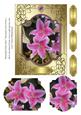 Beautiful Pink Lilies Pyramid Card Front 2