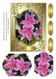 Beautiful Pink Lilies Pyramid Card Front 3