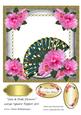 Fan & Pink Flowers Large Square Topper 9(5)