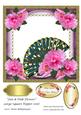 Fan & Pink Flowers Large Square Topper 10(5)