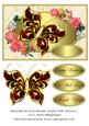 Butterfly on Oval Metallic Frame with Flowers 2