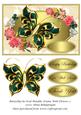 Butterfly on Oval Metallic Frame with Flowers 3