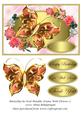 Butterfly on Oval Metallic Frame with Flowers 5