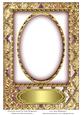 Decorative Border on Trellis Background Blank Card with Oval