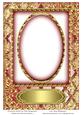 Decorative Border on Trellis Background Blank Card with Oval