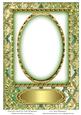 Decorative Border on Trellis Background Blank Card with Oval