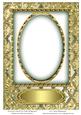 Decorative Border on Trellis Background Blank Card with Oval
