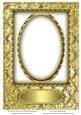Decorative Border on Trellis Background Blank Card with Oval
