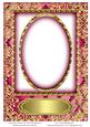 Decorative Border on Trellis Background Blank Card with Oval