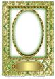 Decorative Border on Trellis Background Blank Card with Oval
