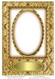 Decorative Border on Trellis Background Blank Card with Oval