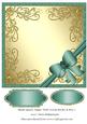 Blank Square Topper with Swirly Border & Bow 7