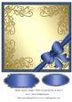 Blank Square Topper with Swirly Border & Bow 8