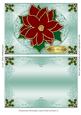 Poinsettia Christmas Card Front & Insert 3